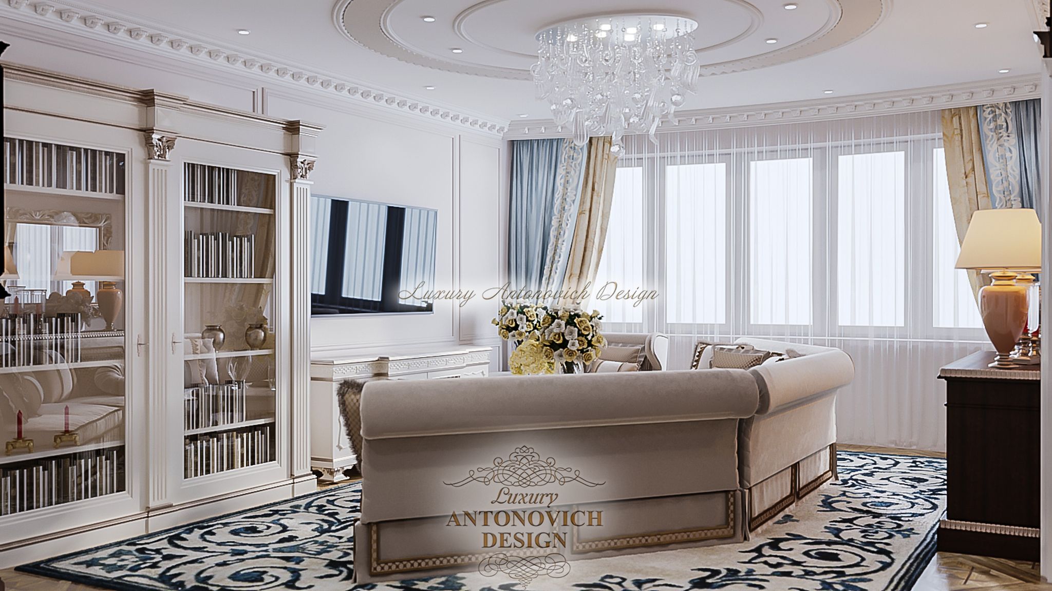 бежевый диван, красивая люстра, люстра в гостиную, гостиная декор, мягкая зона декор