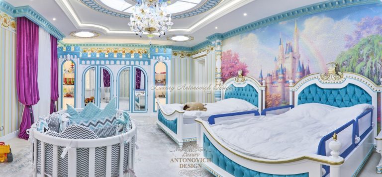 Стильні штори в класичному стилі, дитяча кімната, будинок Астана