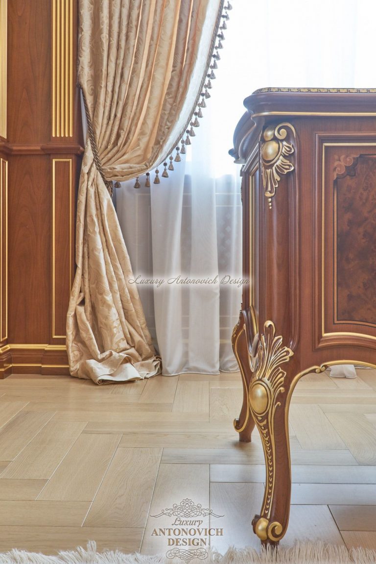 Изысканные гардины в классическом стиле с вышивкой, кухня, коттедж Астана