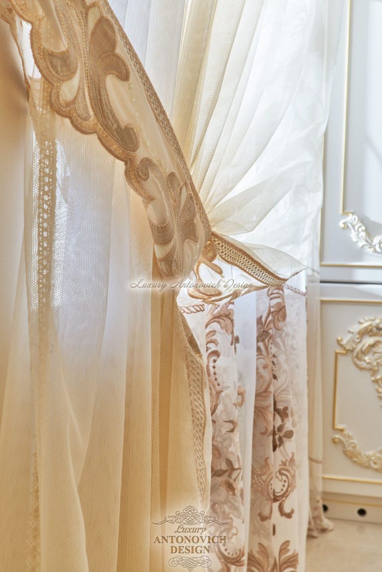 Шторы в романтической спальне дочери в классическом стиле, коттедж Астана