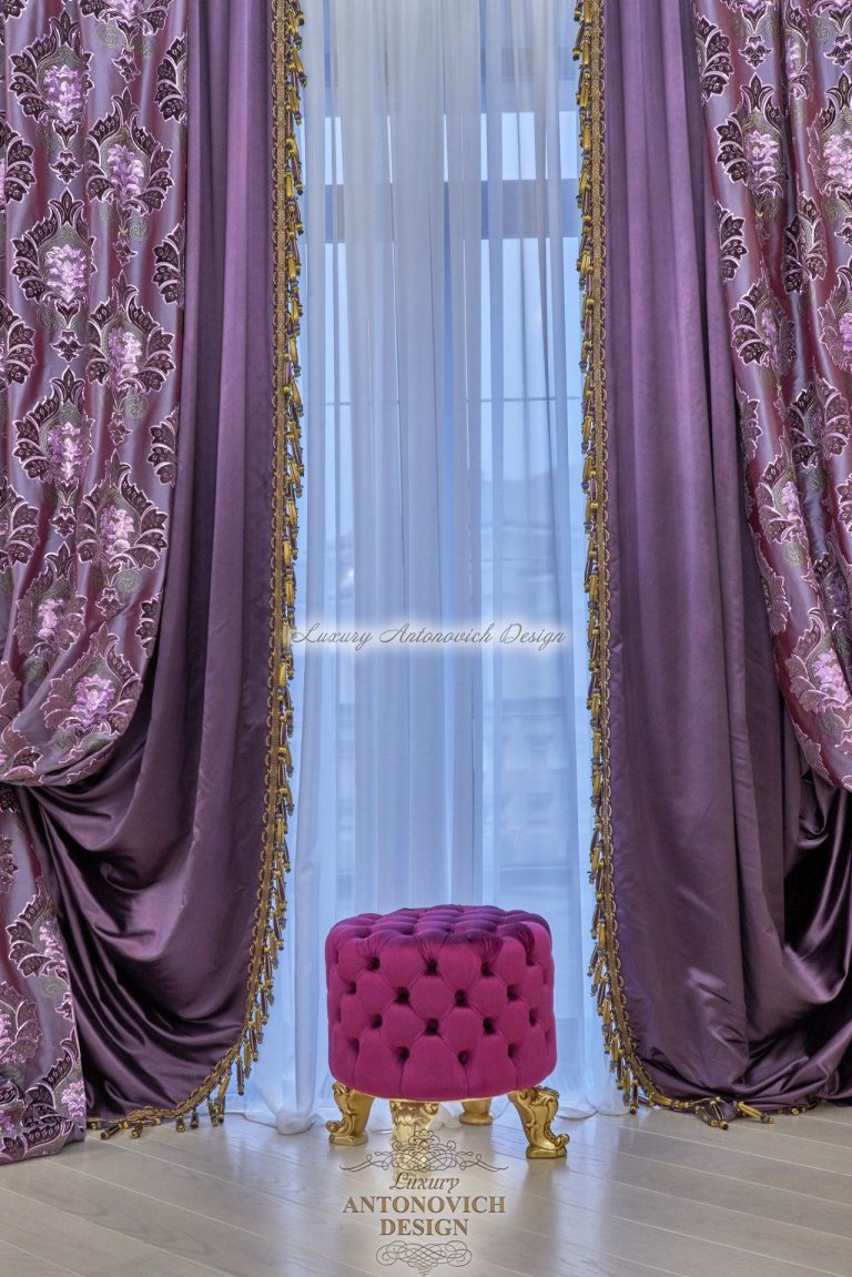 Елегантні штори в класичному стилі, санвузол, будинок Астана