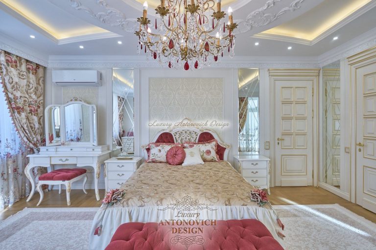 Штори в стильній кімнаті дочки в класичному стилі, котедж Астана