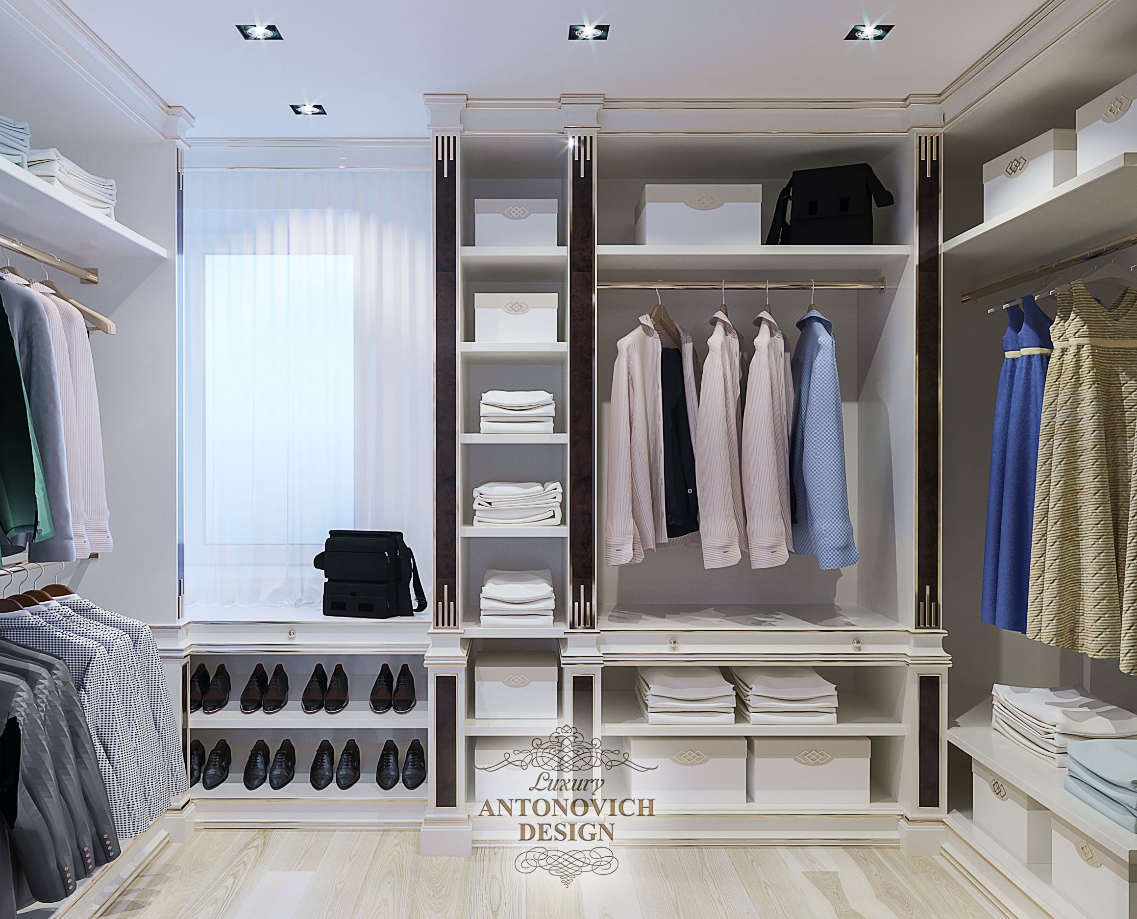 Проект гардеробной комнаты Luxury ANTONOVICH DESIGN