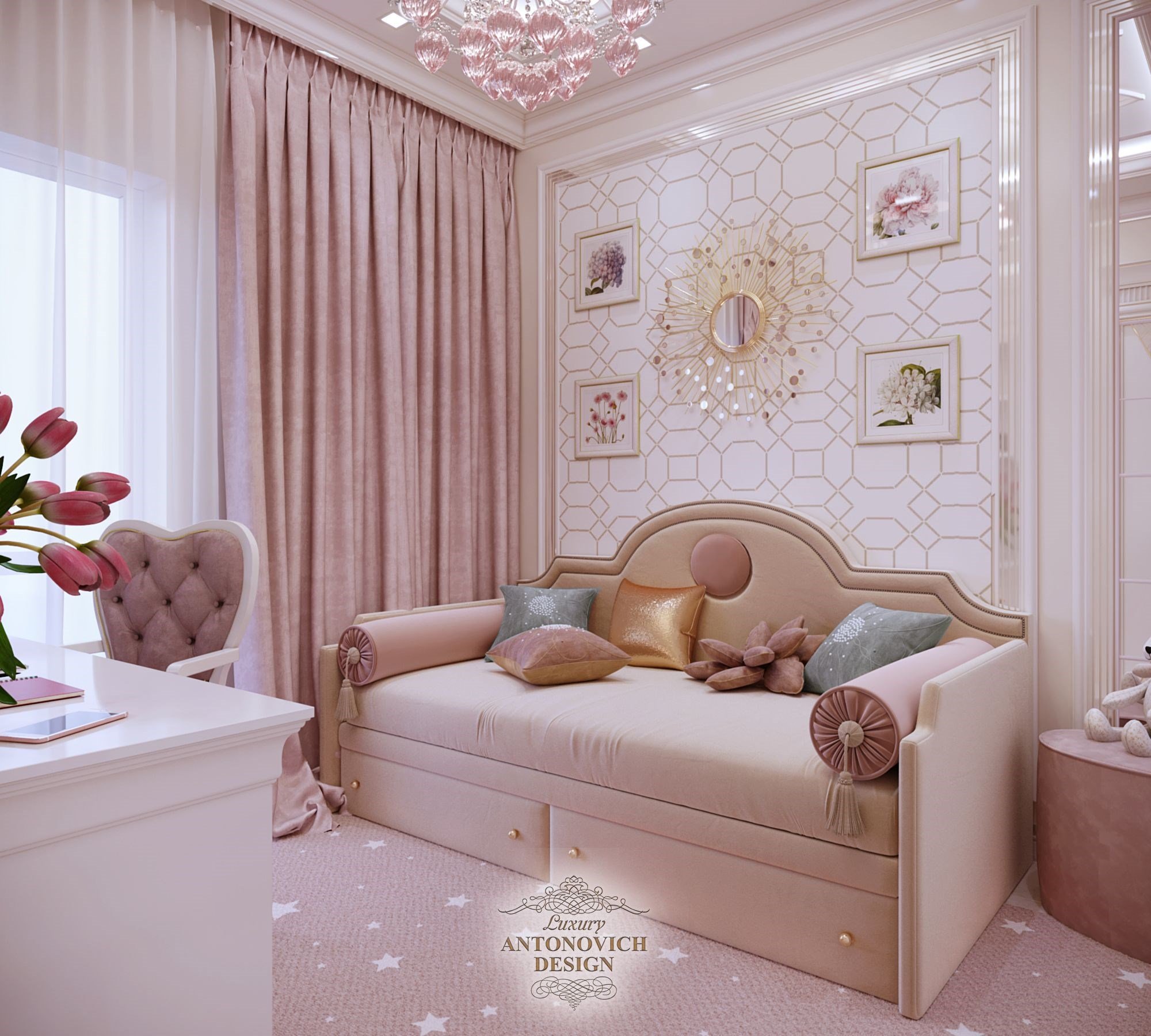 Диван в детской спальне Luxury ANTONOVICH DESIGN