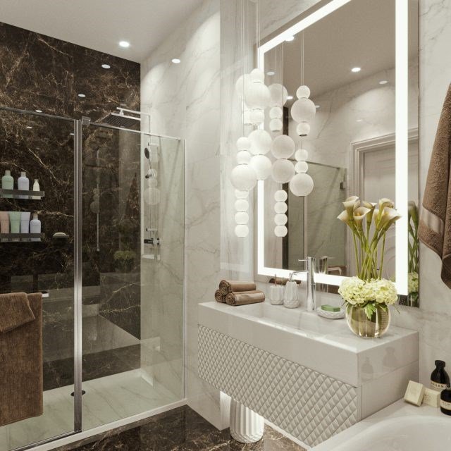 Дизайн интерьера ванной комнаты в ЖК «Славутич 2», Киев превью