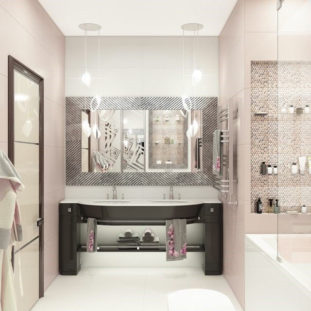 Дизайн интерьера ванной в загородном доме, Конча-Заспа превью