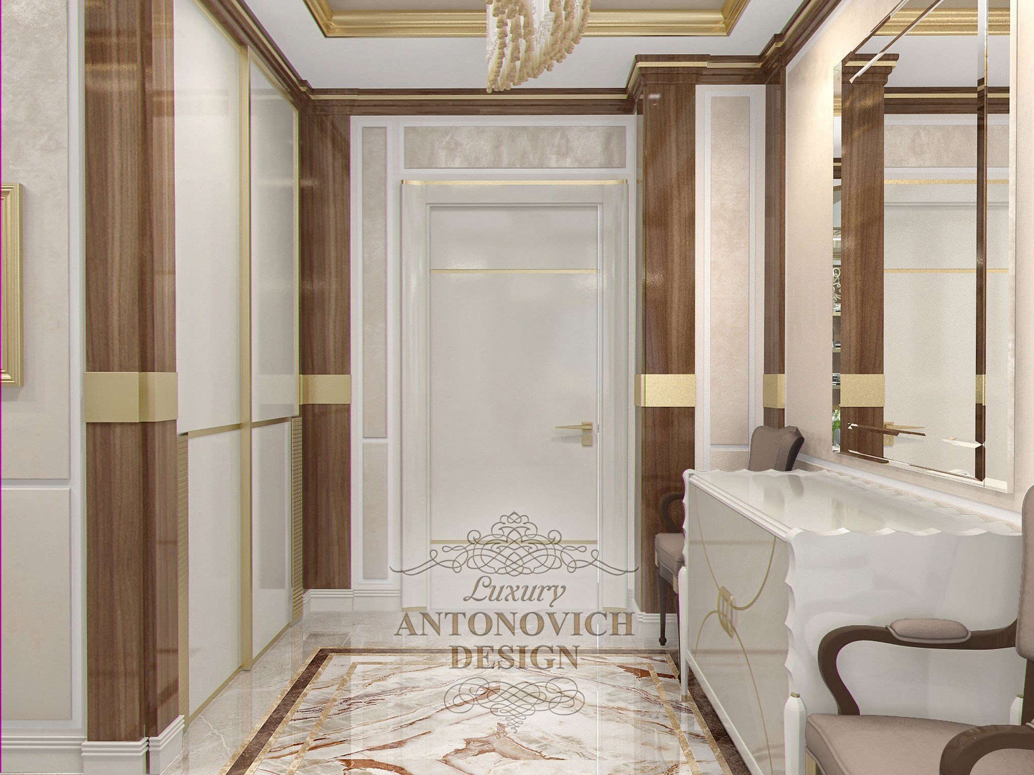 Проект холу з дверима від студії елітних інтер'єрів Luxury ANTONOVICH DESIGN