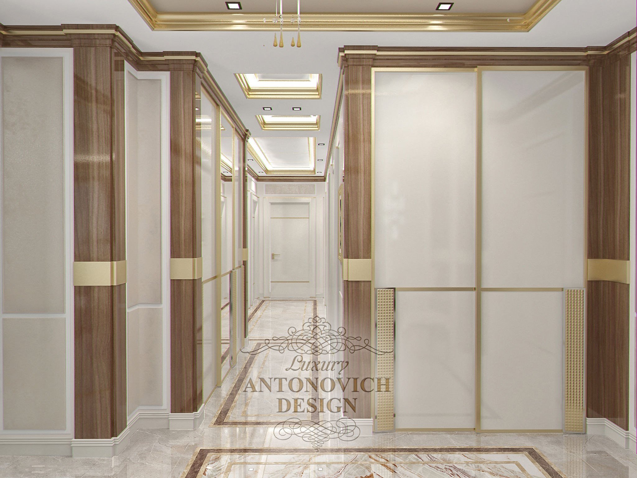 Проект дизайна современной гостиной от студии элитных интерьеров Luxury ANTONOVICH DESIGN