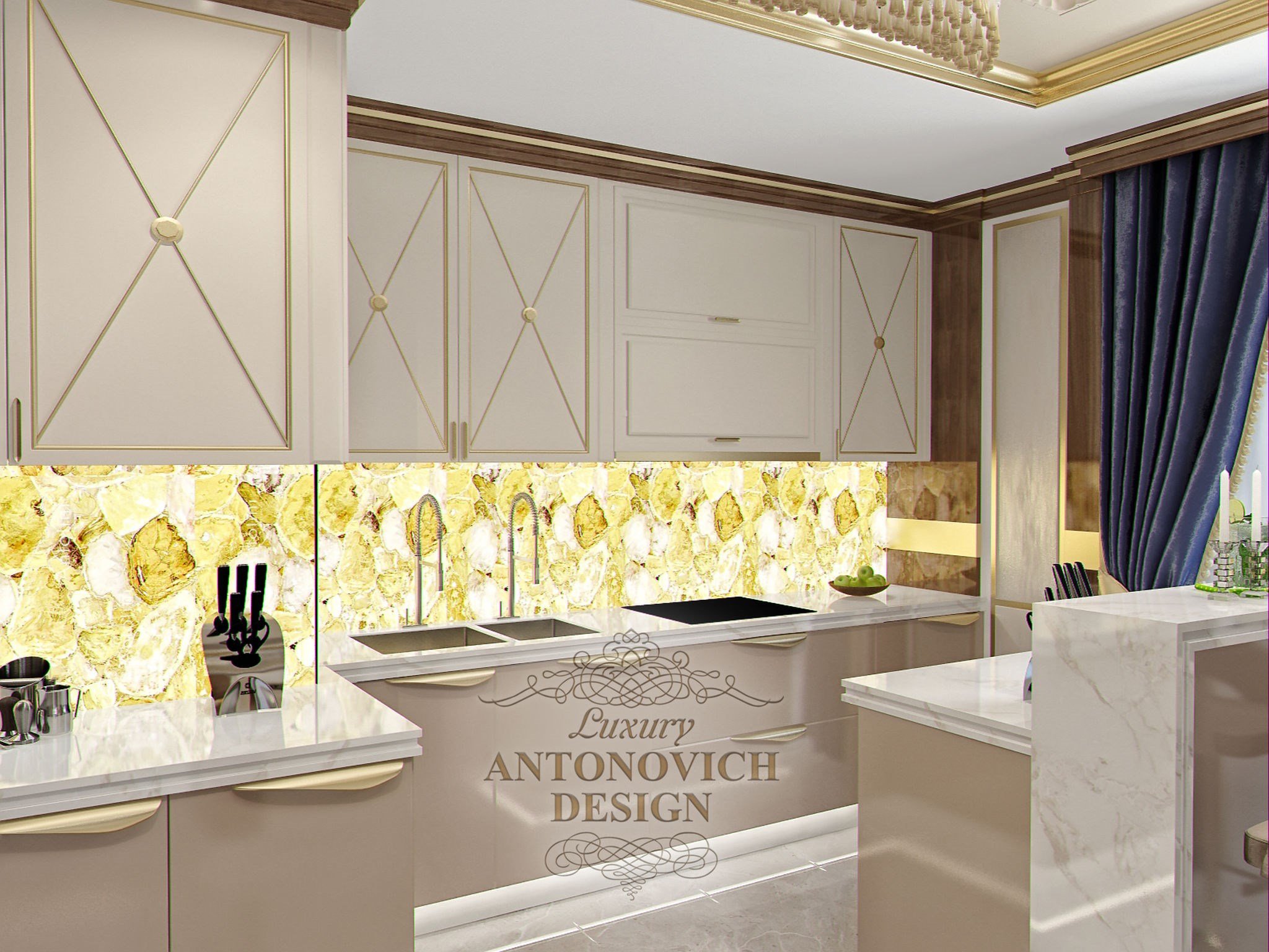 Проект мраморного санузла от студии элитных интерьеров Luxury ANTONOVICH DESIGN
