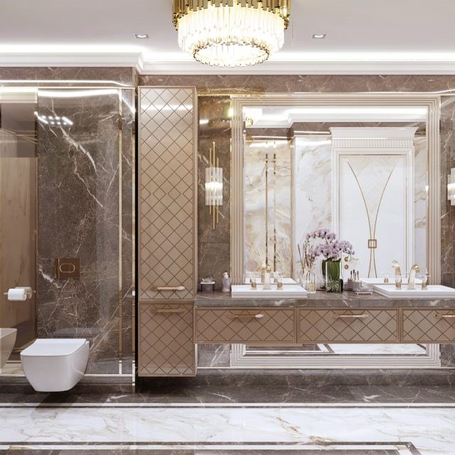 Интерьер ванной комнаты в ЖК «Берег Днепра», Киев превью