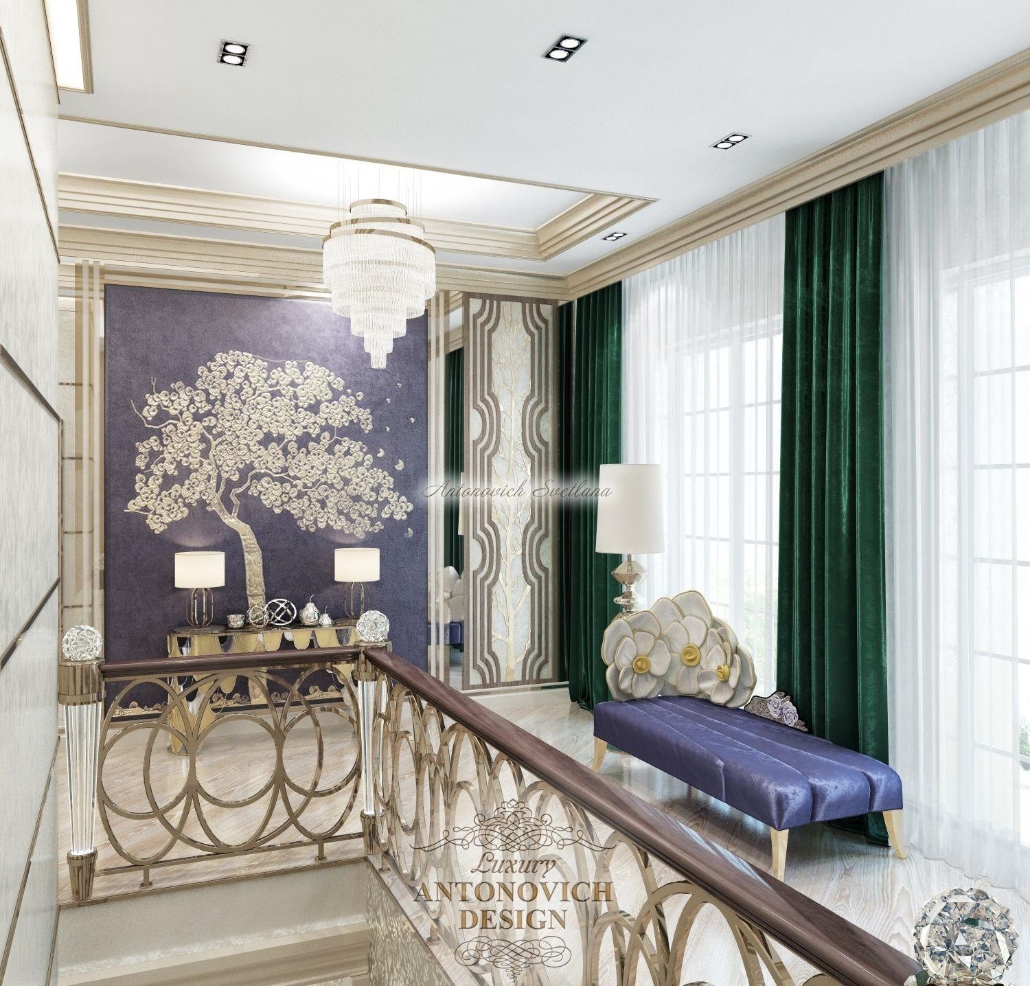 Современный гардероб в спальне Luxury ANTONOVICH DESIGN