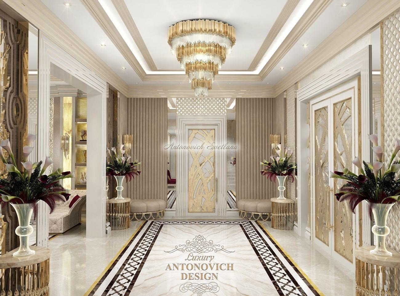 Холл с яркой мебелью Luxury ANTONOVICH DESIGN
