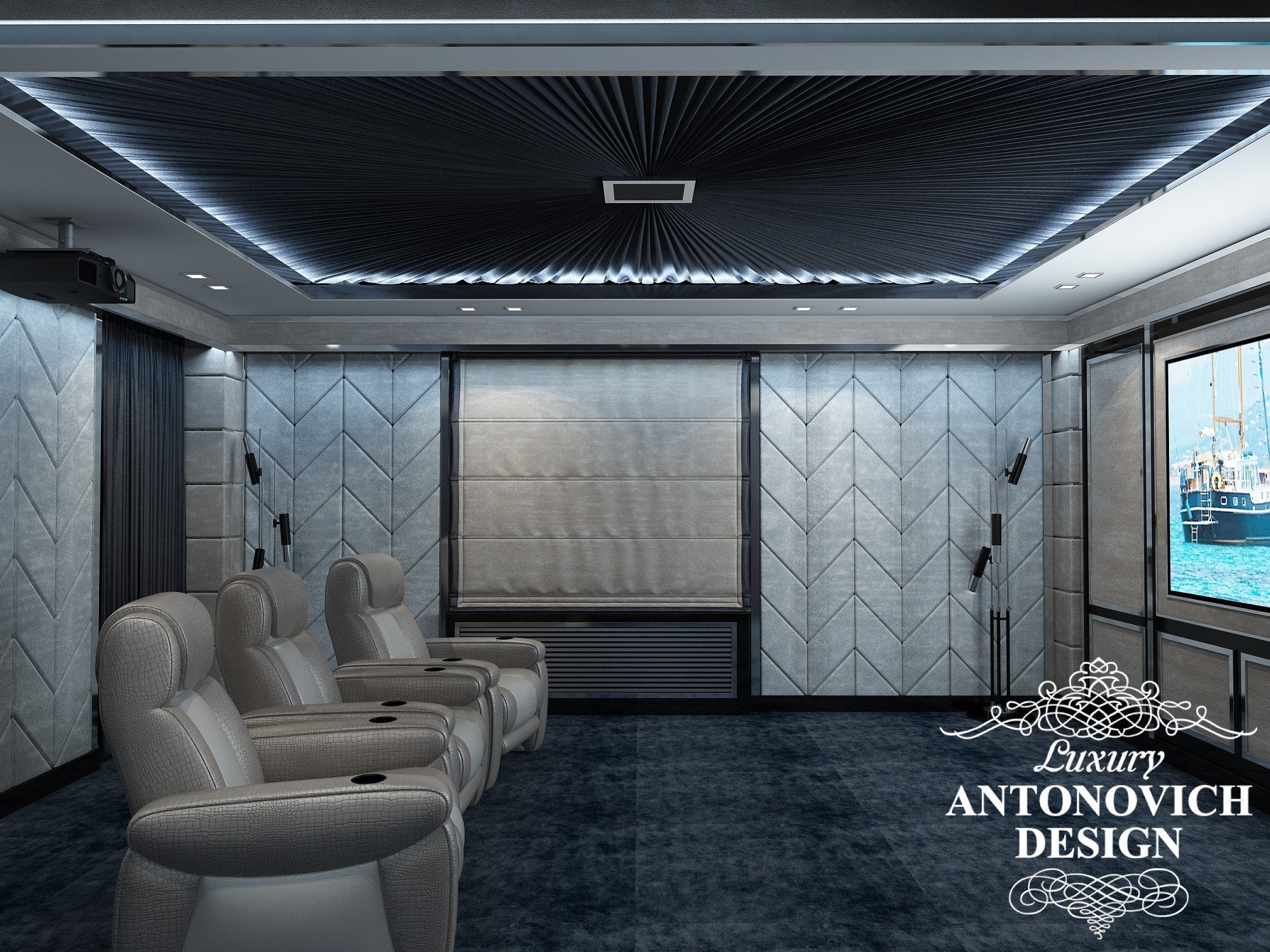 Офис Шоурум Домашнего Кинотеатра Арсенал Аудио от Дизайн студии Luxury Antonovich Design