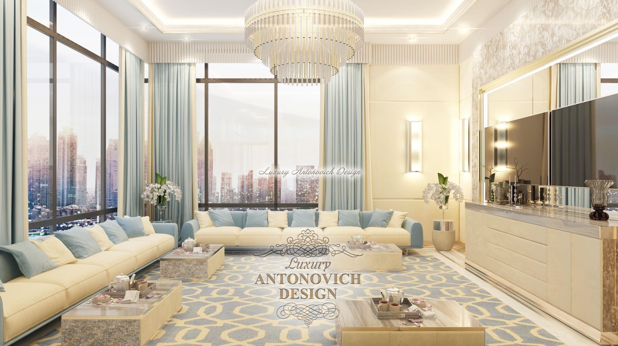 Современный дизайн гостиной Luxury ANTONOVICH DESIGN