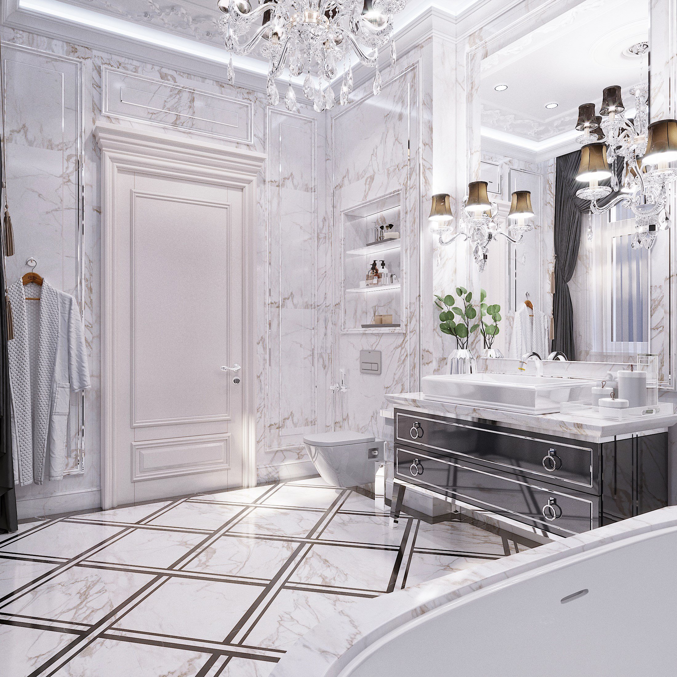 Дизайн проект ванной комнаты в Green Wood, Одесса от студии Антонович Дизайн
