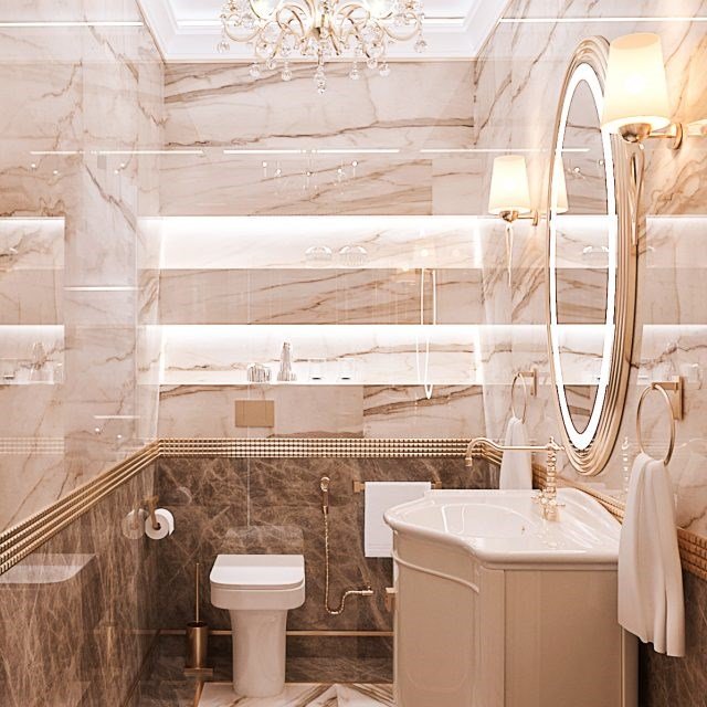 Ванная комната в классическом стиле, ЖК «Baltiysʹka Hall», Львов превью