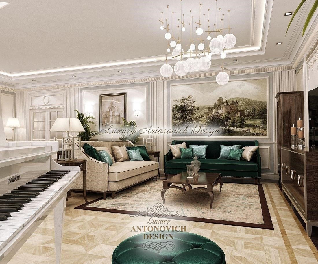 Элитный дизайн гостиной Luxury ANTONOVICH DESIGN