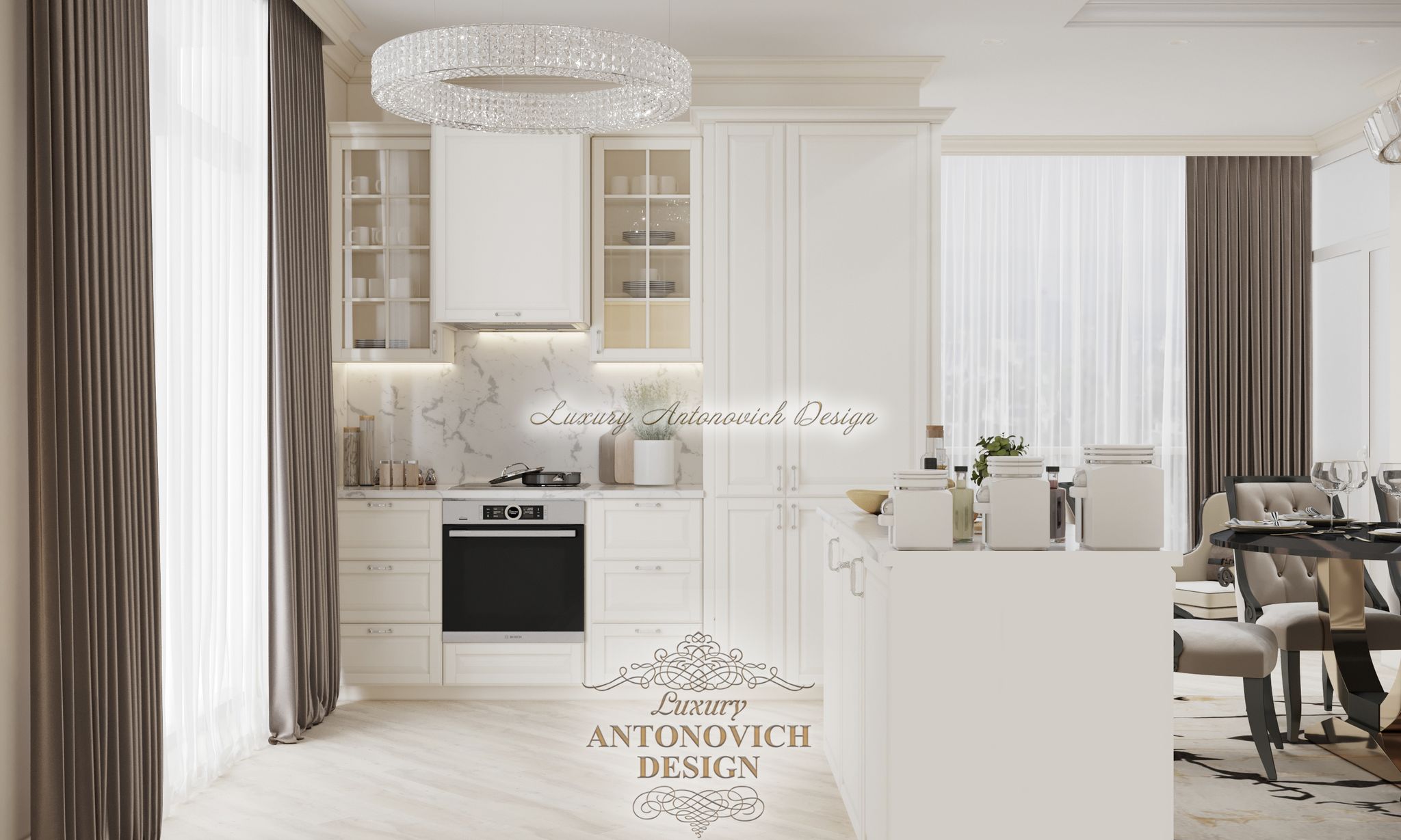 светлая кухня, дизайн, дизайн фасада кухни, белая кухня интерьер, антонович дизайн
