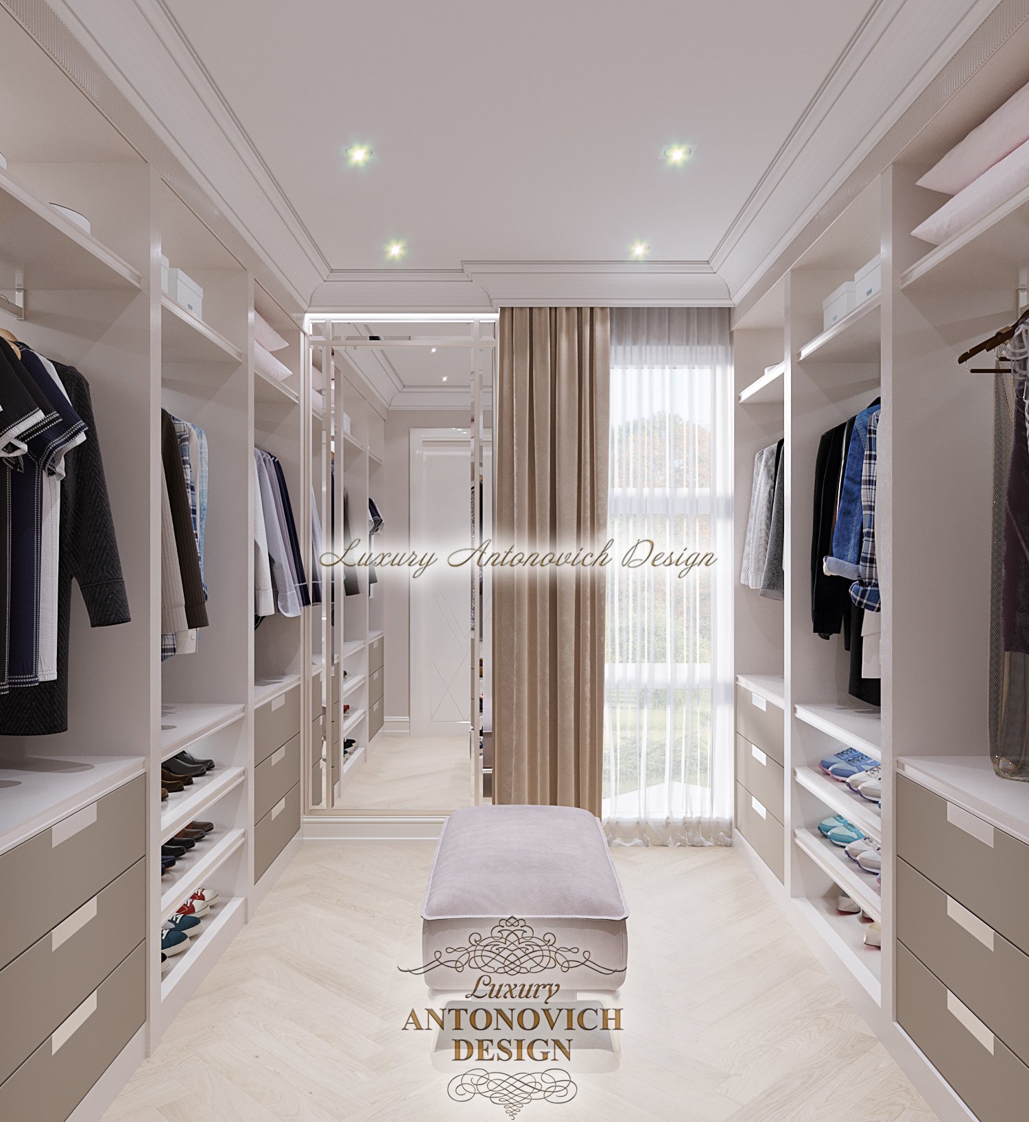 гардеробная комната, дизайн гардеробной, мужская гардеробная, бежевая гардеробная, гардеробная в классическом стиле, интерьер в классическом стиле, гардеробная в частном доме, гардеробная в особняке