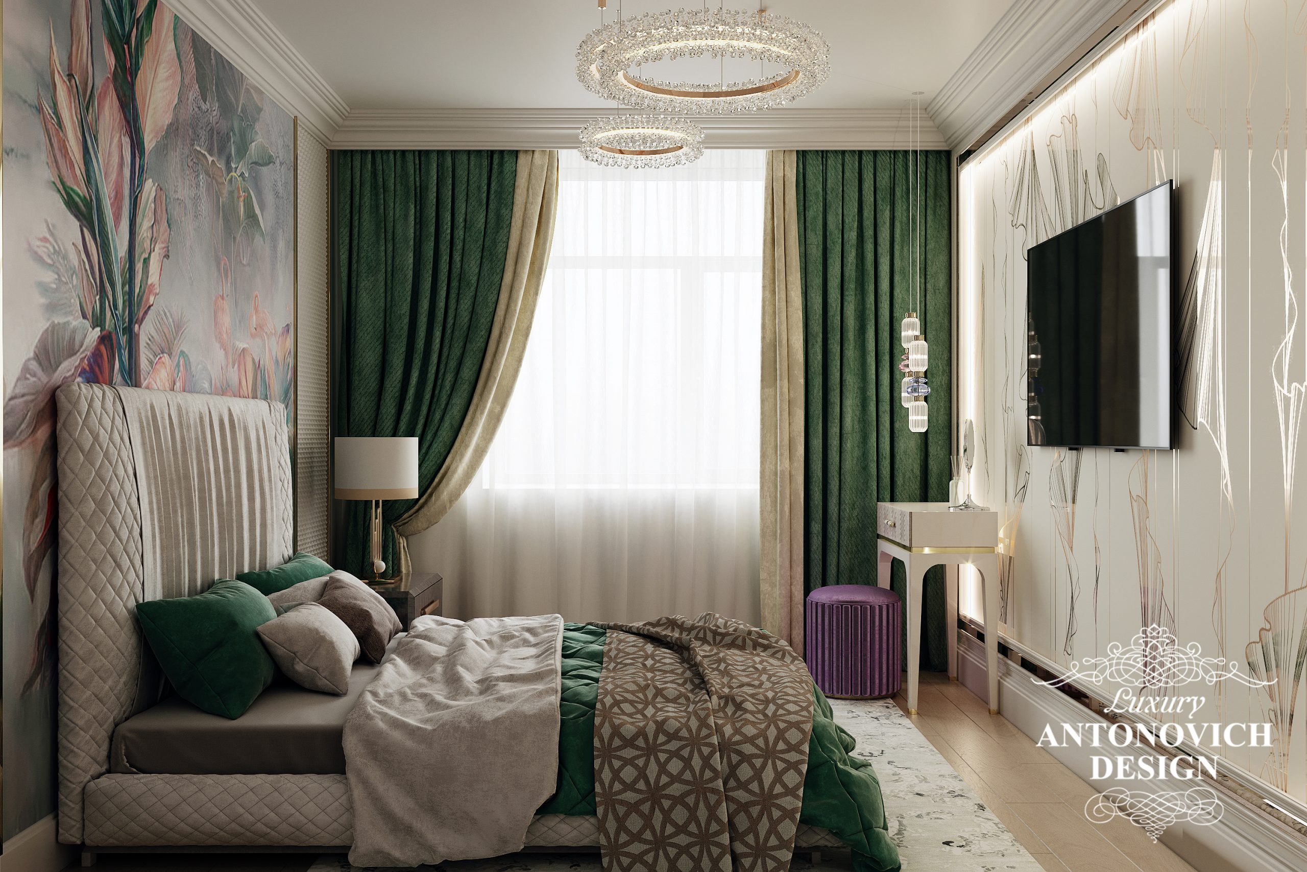 дизайн интерьера спальни в стиле современная роскошь