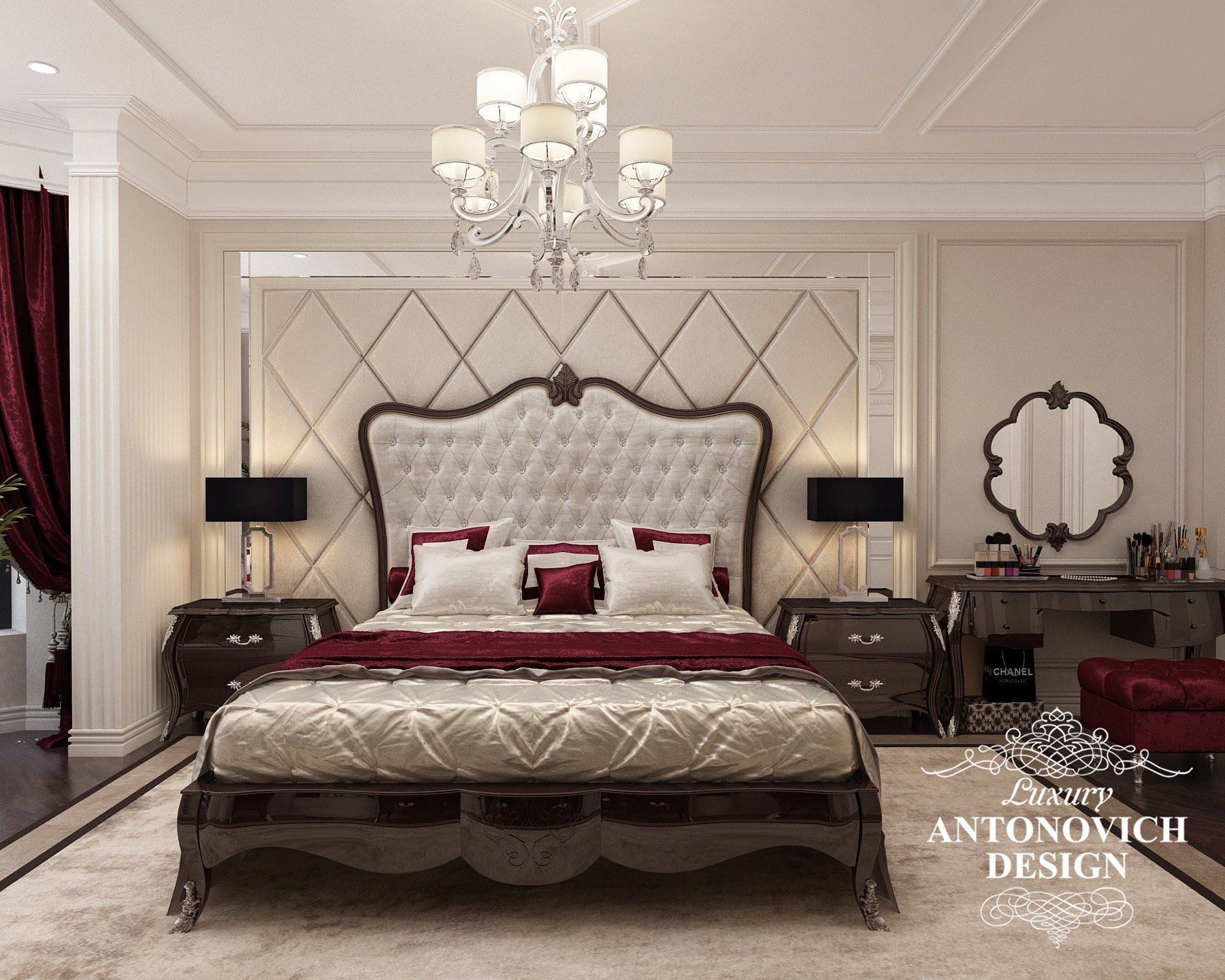 дизайн интерьера роскошной спальни