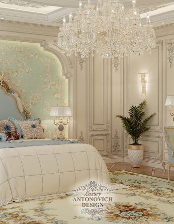 Дизайн интерьера роскошной спальни в классическом стиле