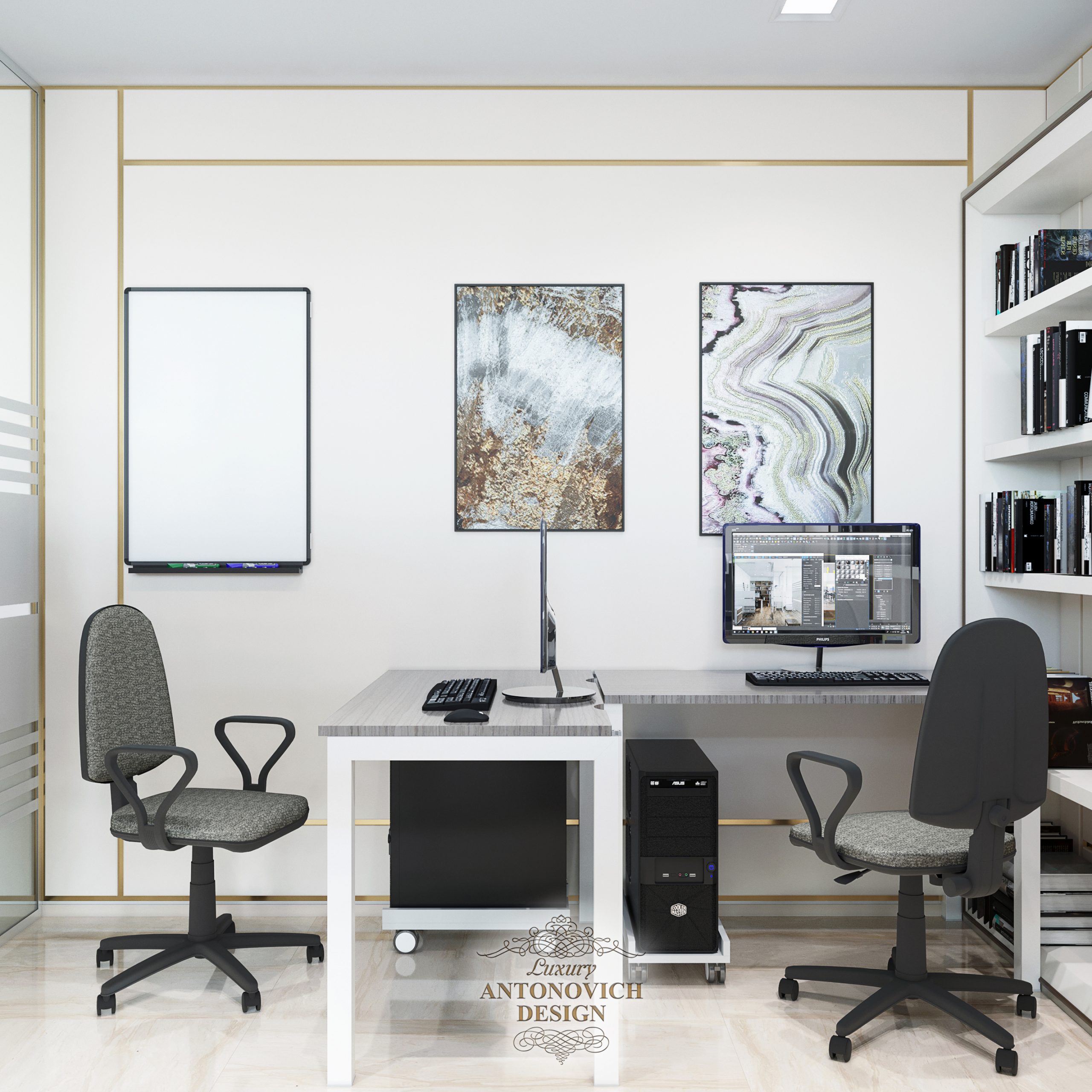 Сучасна техніка і комфортні м'які меблі в дизайнерському проекті комерційного офісу в Ізраїлі