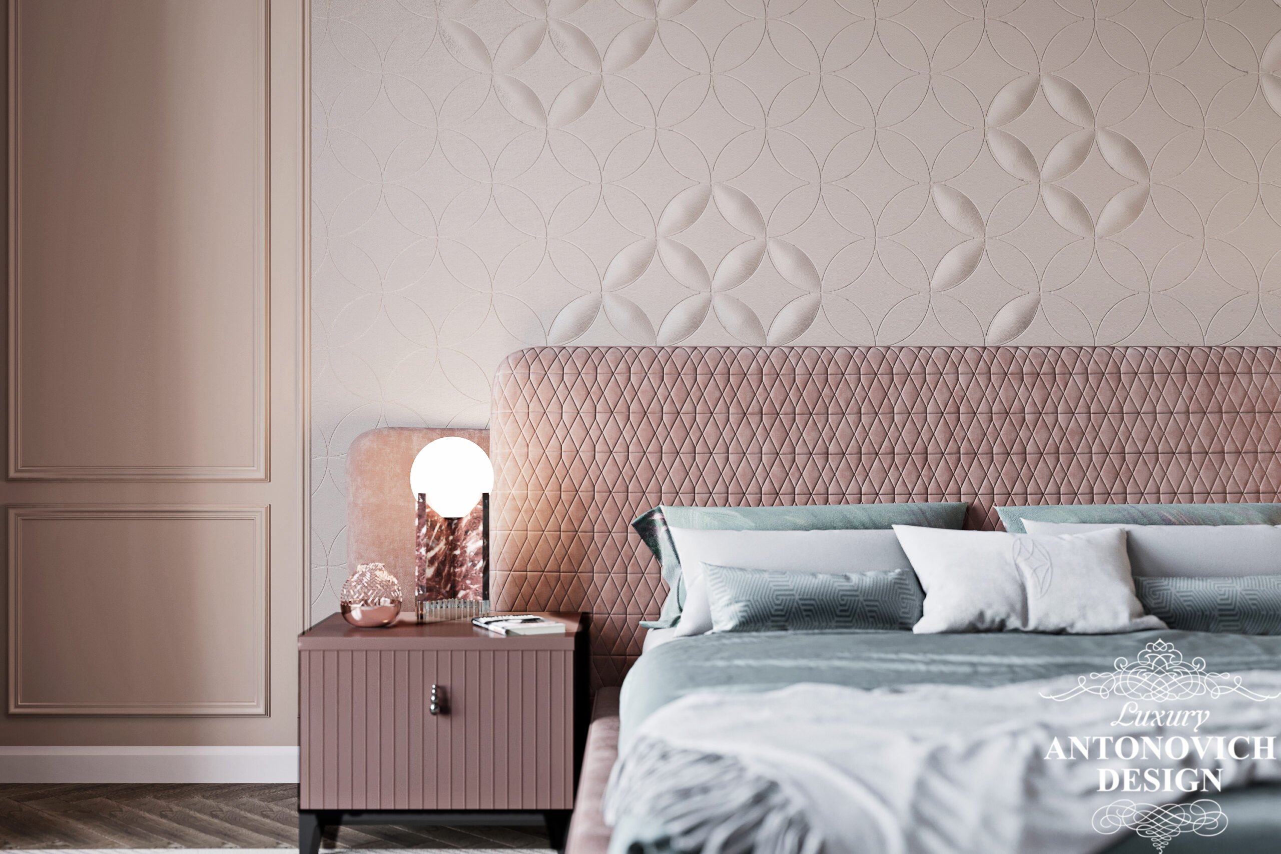 Сучасні меблі стильний авторський декор в дизайні спальні для дівчини в інтер'єрі квартири