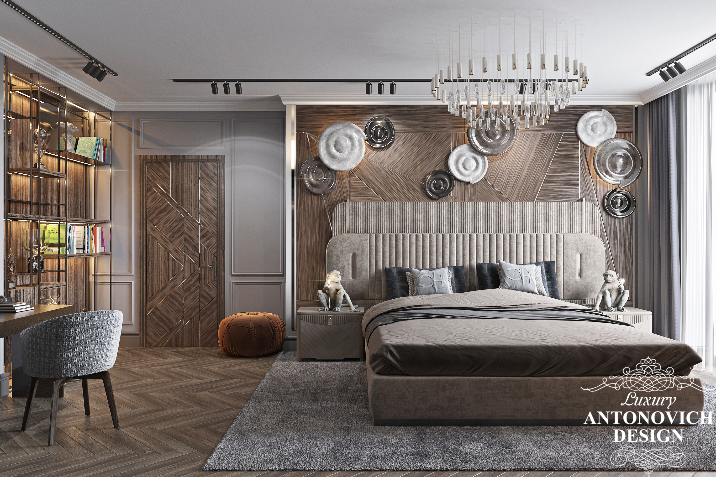 Дизайн спальни с декоративными панелями из коллекции Taylor&Ava