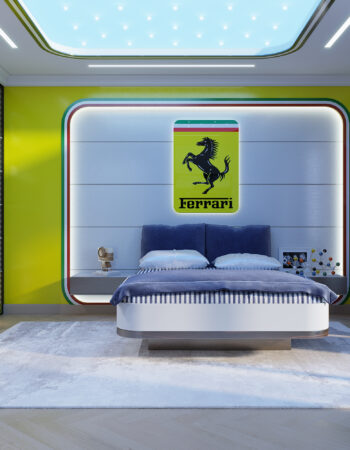 Дизайн современной детской спальни для мальчика в в стилe "Ferrari"
