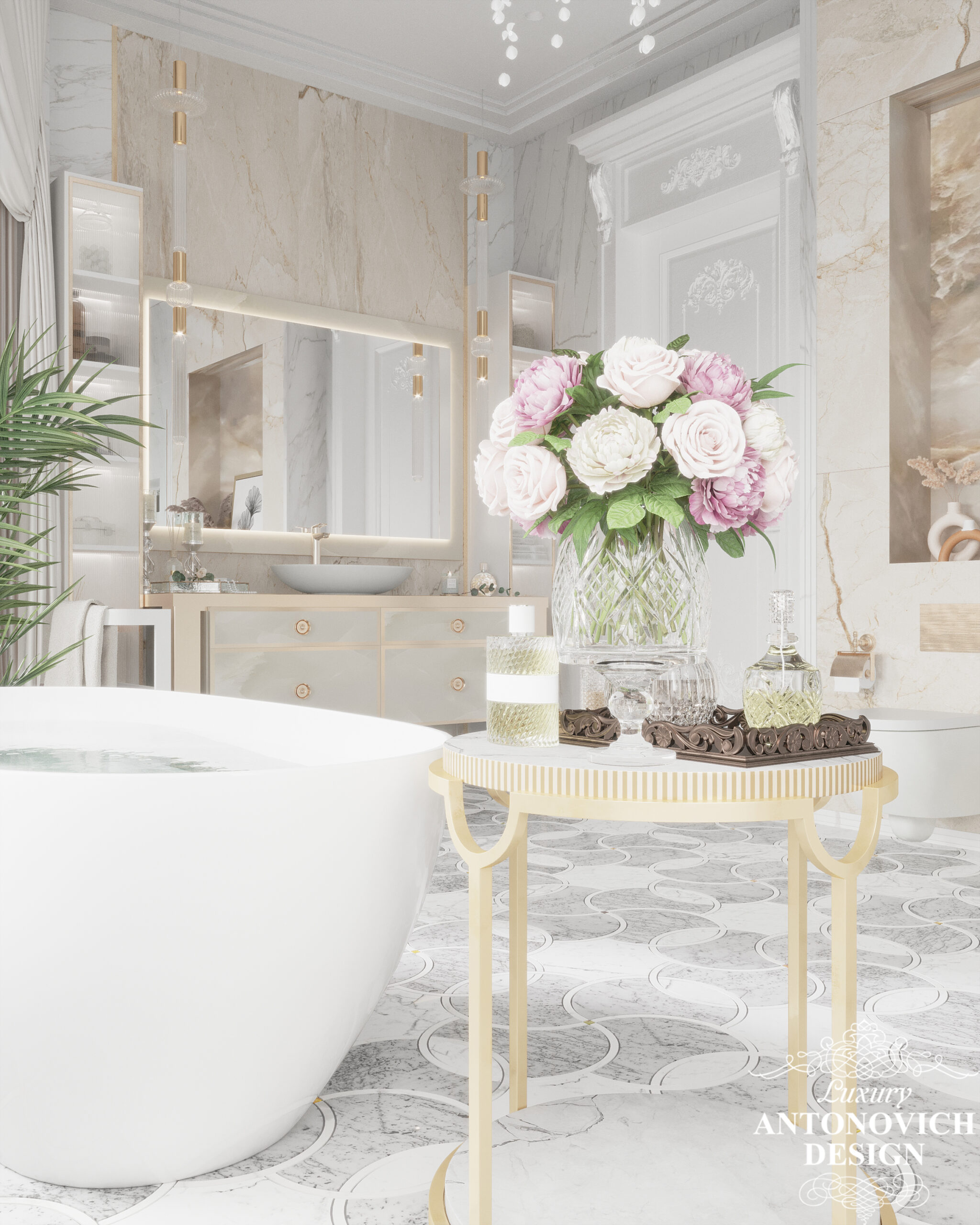 Декор у ванній кімнаті, нові колекції меблів італійських дизайнерів в проекті ванної кімнати, санвузли. Кращі дизайни ванних кімнат, розкішний дизайн.