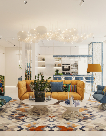 Дизайн квартиры с яркими акцентами в средиземноморском стиле. дизайн квартиры в Испании