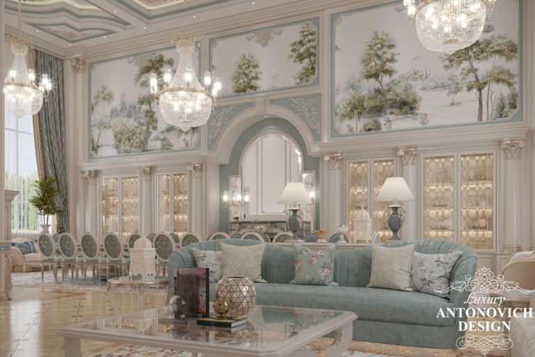 Палацовий стиль ампір в дизайні інтер'єру вітальні. Дизайн інтер'єру сайт дизайнерів елітних інтер'єрів.