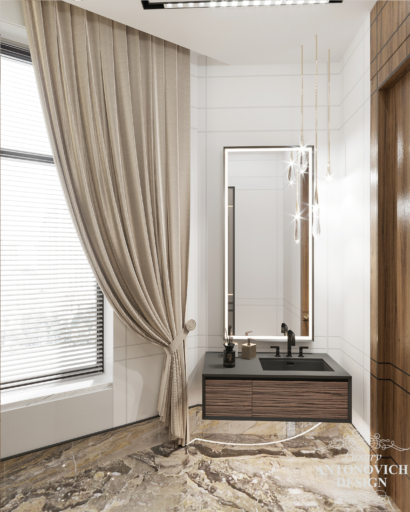 Оригінальний авторський дизайн ванної кімнати, проект гостьового санвузла. дизайн пентхауса